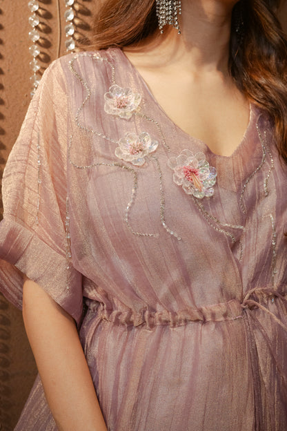 Embellished Top and Pant Tissue Set