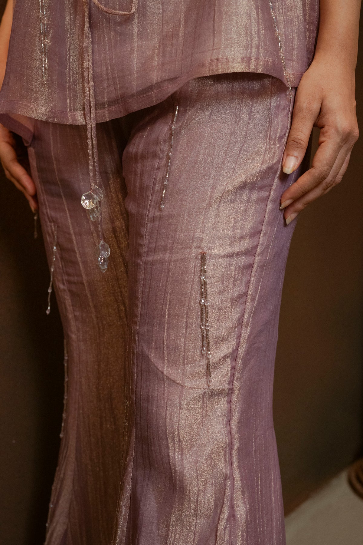 Embellished Top and Pant Tissue Set