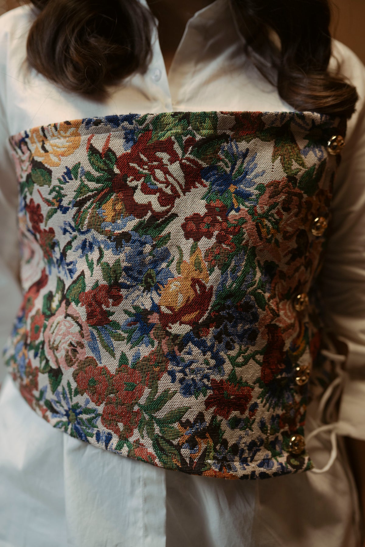 Shirt with Jacquard Bustier