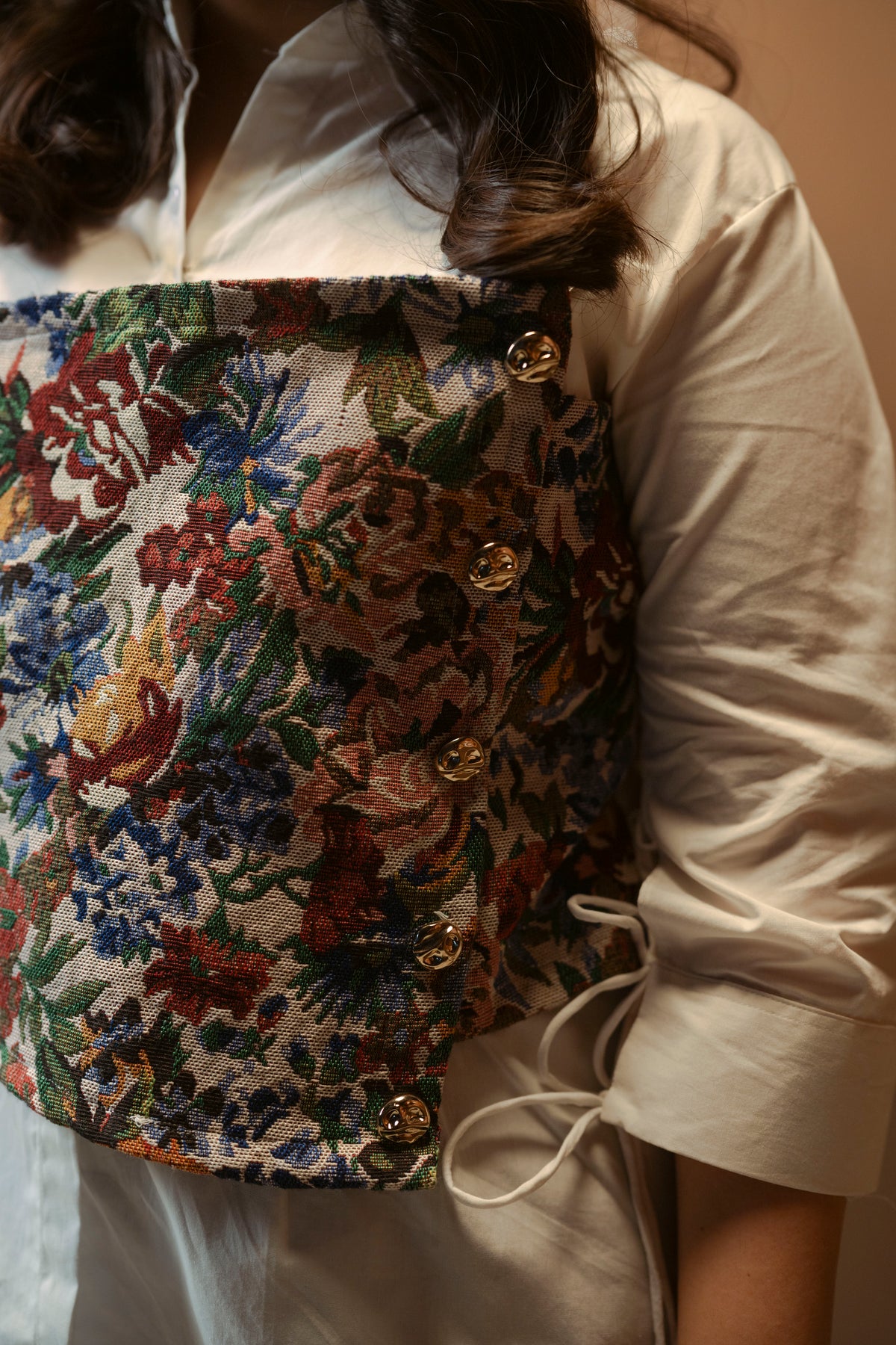 Shirt with Jacquard Bustier