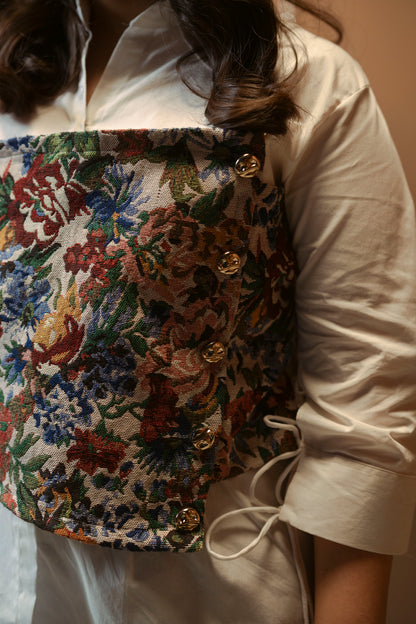 Shirt with Jacquard Bustier