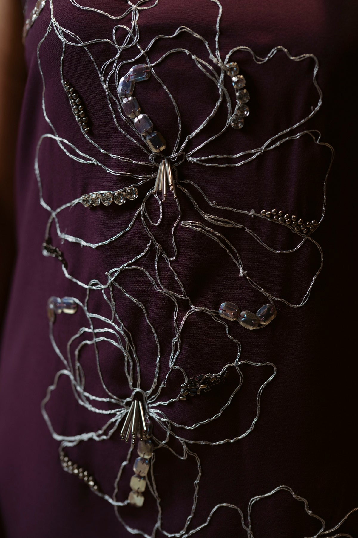 Embellished Flower Shift Dress