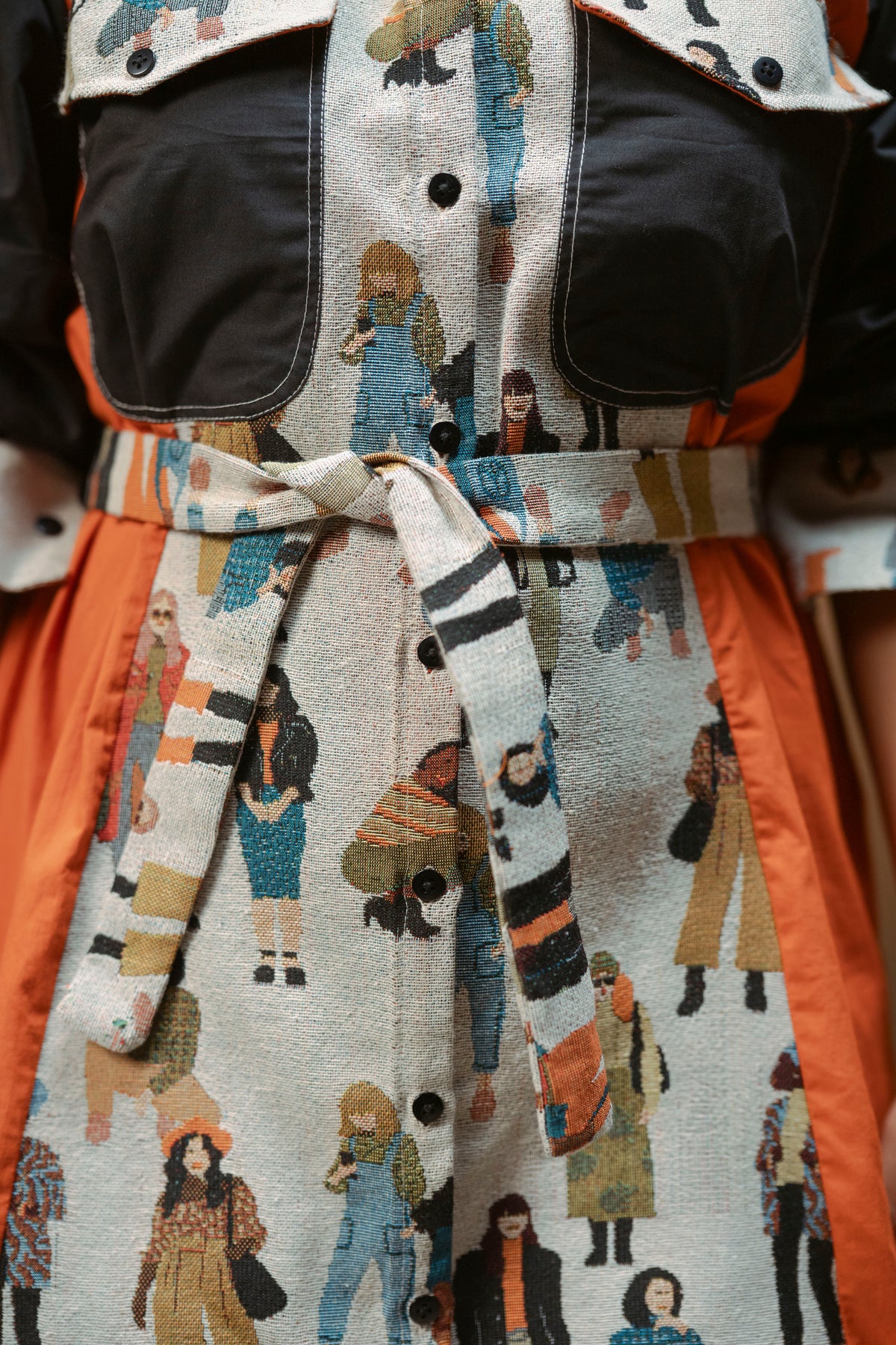 Half & Half Jacquard Dress