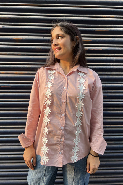 Pink Shirt with flower detail