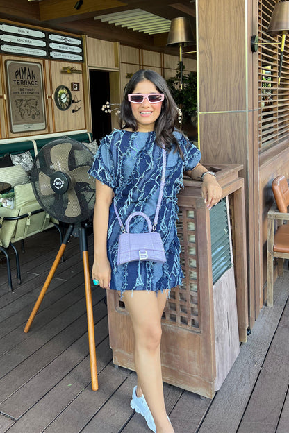 Denim Fringe Dress