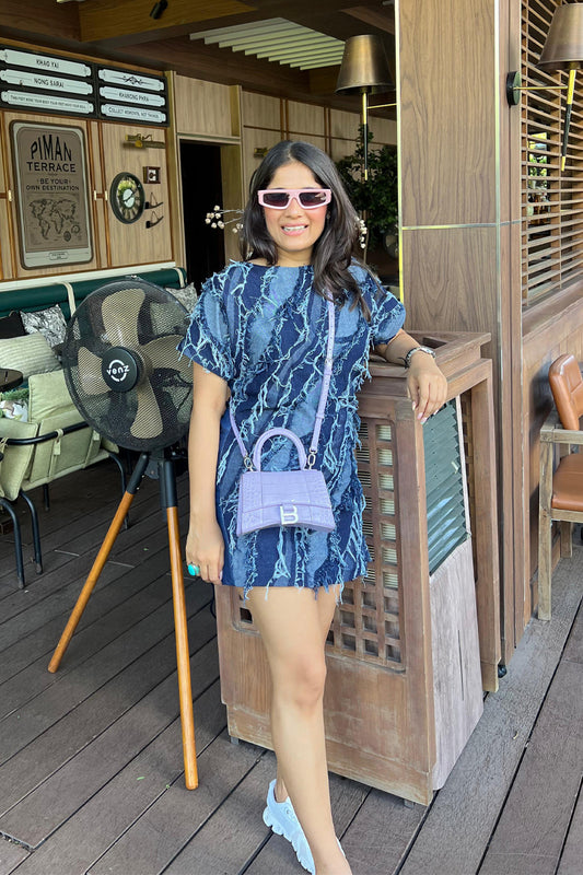 Denim Fringe Dress