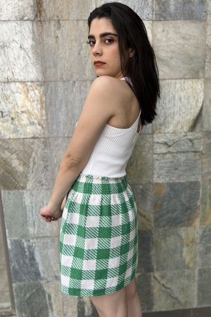 Green Adjustable Waist Skirt