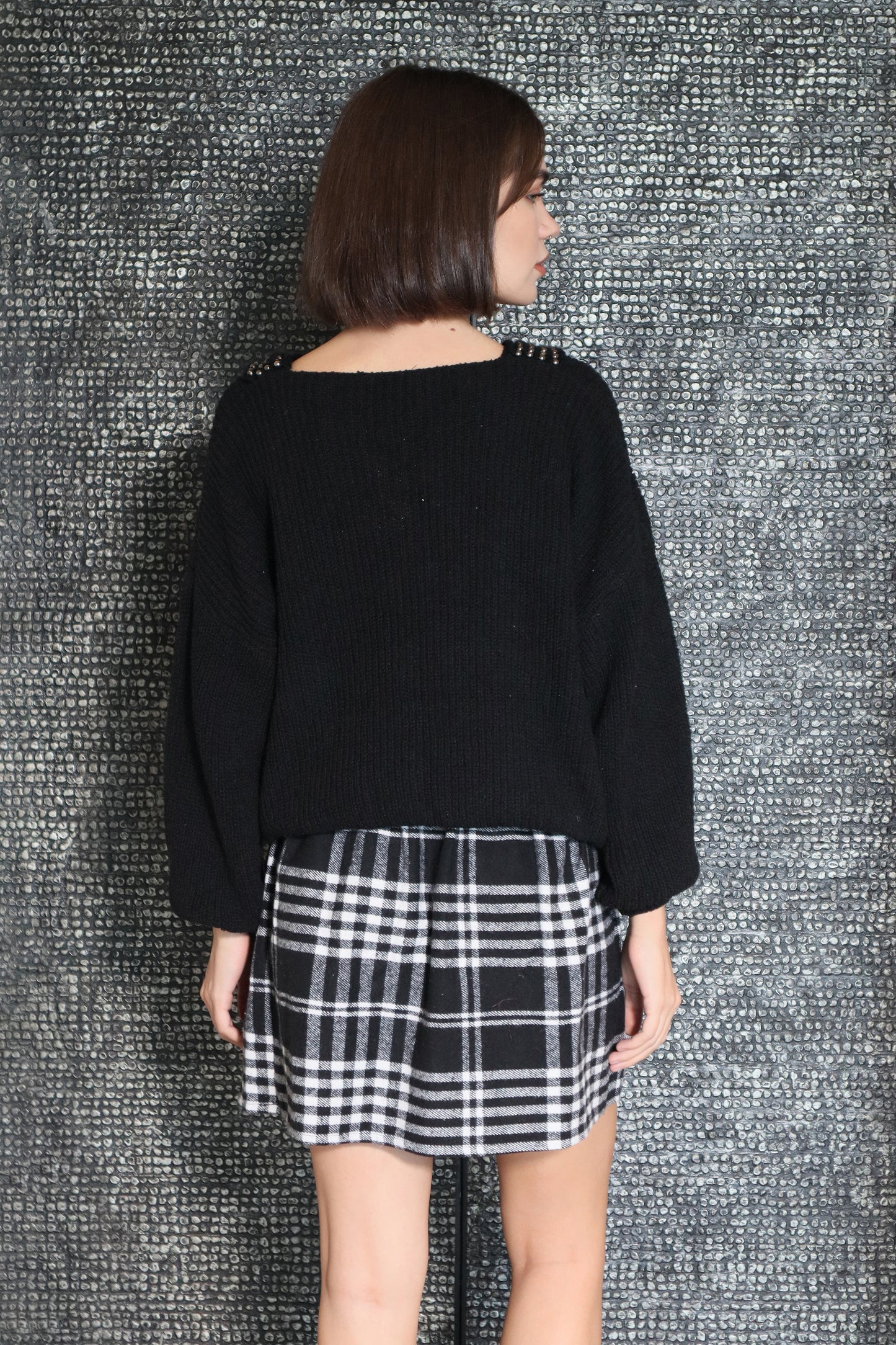 Plaid Adjustable Waist Skirt