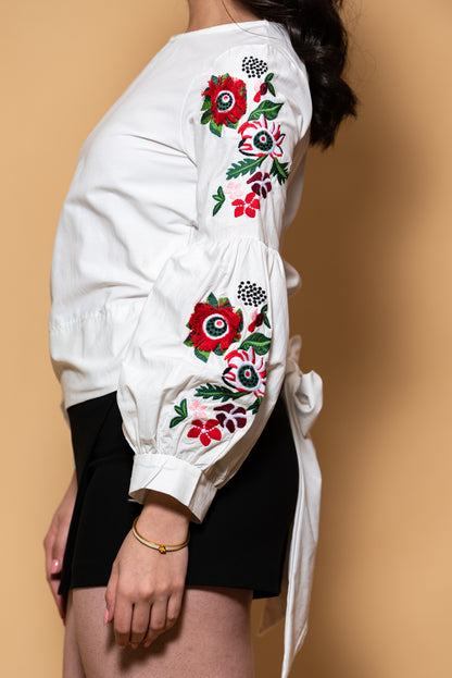 Shirt with Embroidered Sleeves